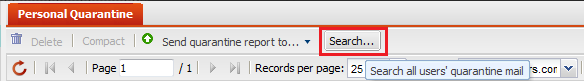 Fortimail personal quarantine search button.png
