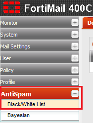 Fortimail Antispam black-white list.png