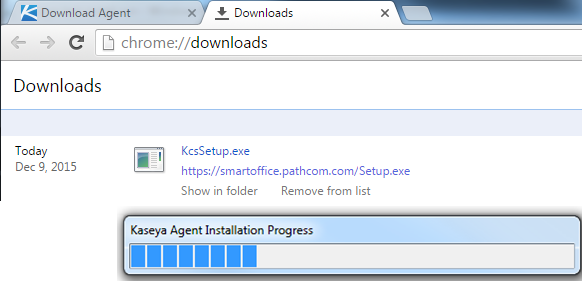 Kaseya agent chrome install in progress.png