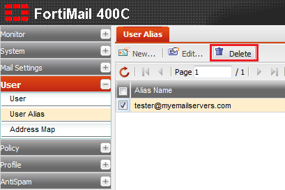 Fortimail delete user alias.png