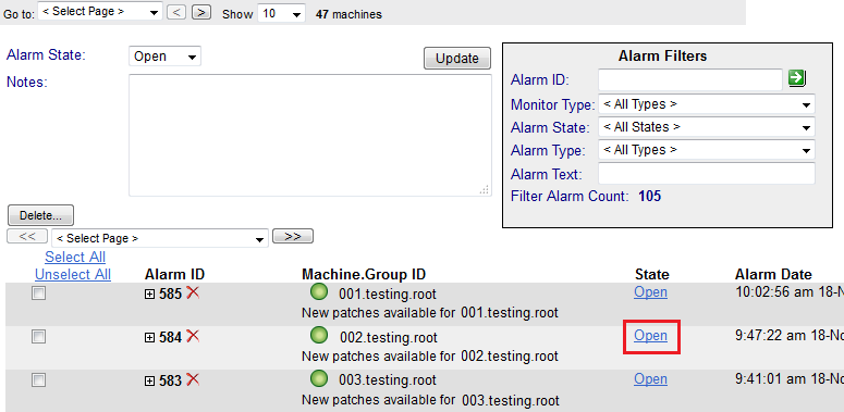 Kaseya click Alarm Summary Close Alarm Option 1.png