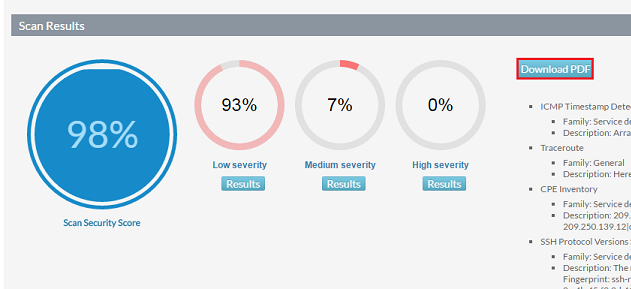 PenTest Penetration test results view summary results 2.png