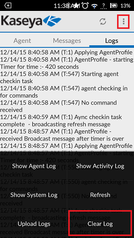 KaseyaMobileManage Android click clear log 1.png