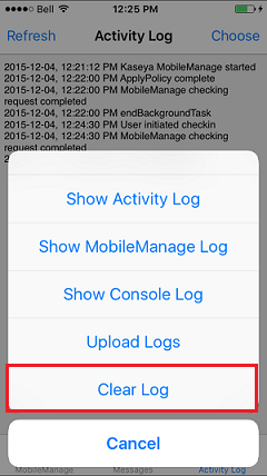 Kaseya iphone clear log.png